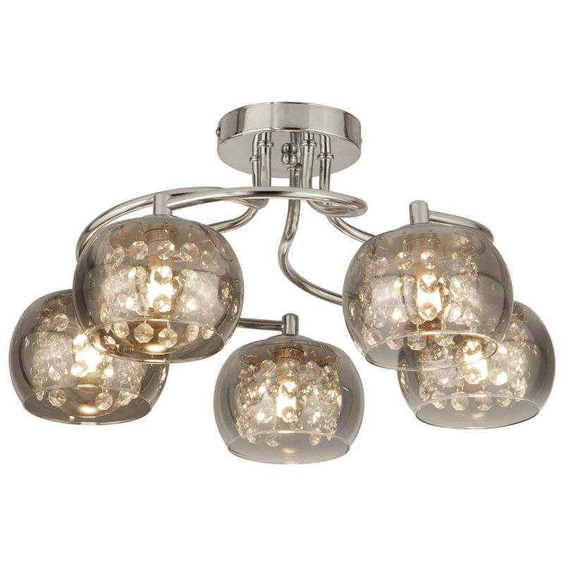 Pagazzi Escada 5 Light Semi Flush Ceiling Light Polished Chrome