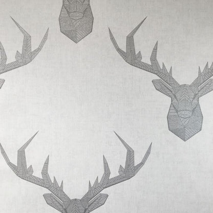 Geometric Stag Head Glitter Wallpaper