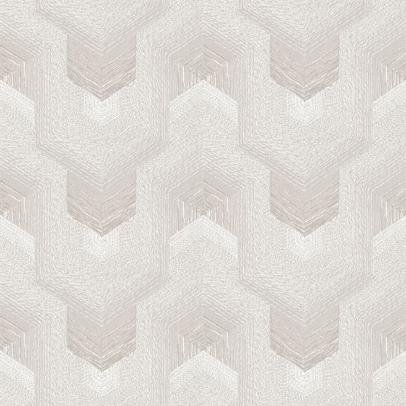 Polygonal Dream Geometric Wallpaper - Pale Silver