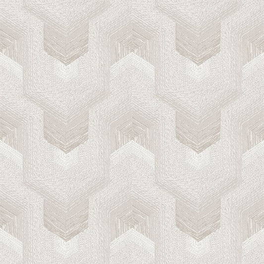 Polygonal Dream Geometric Wallpaper - Pale Silver