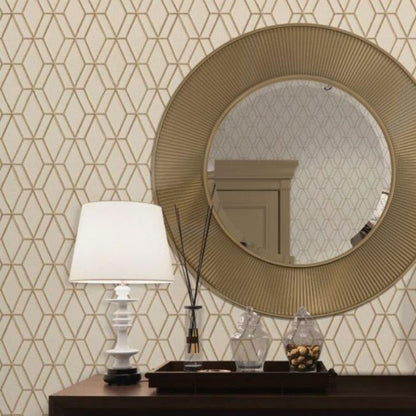 Stitched Wall Geometric Wallpaper