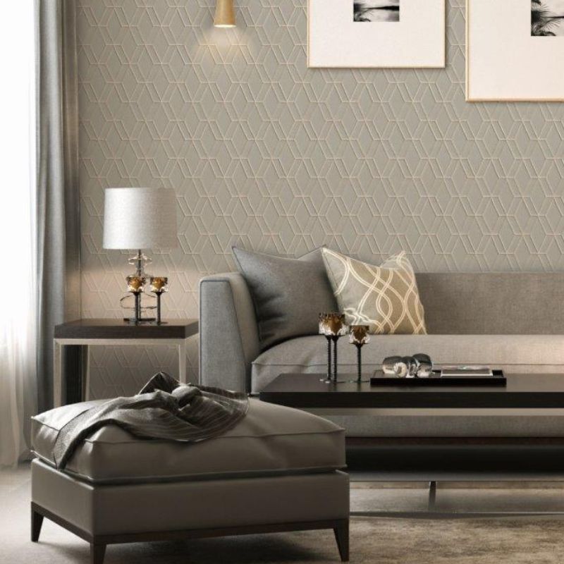 Stitched Wall Geometric Wallpaper