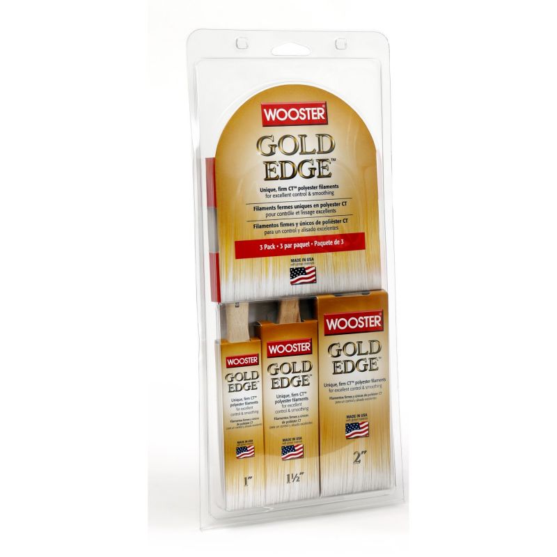Wooster Gold Edge Varnish Paint Brush (3 Pack)