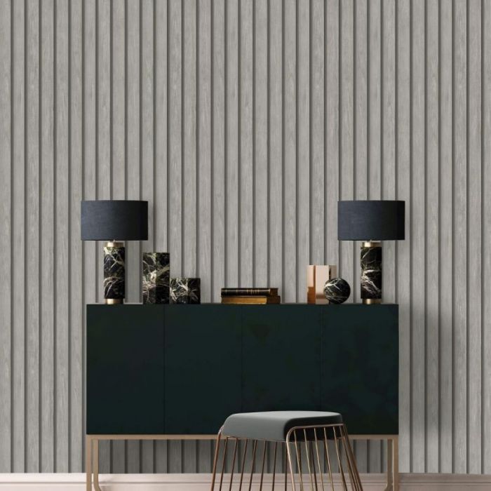 Wooden Slat Panelled Wallpaper