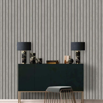 Wooden Slat Panelled Wallpaper