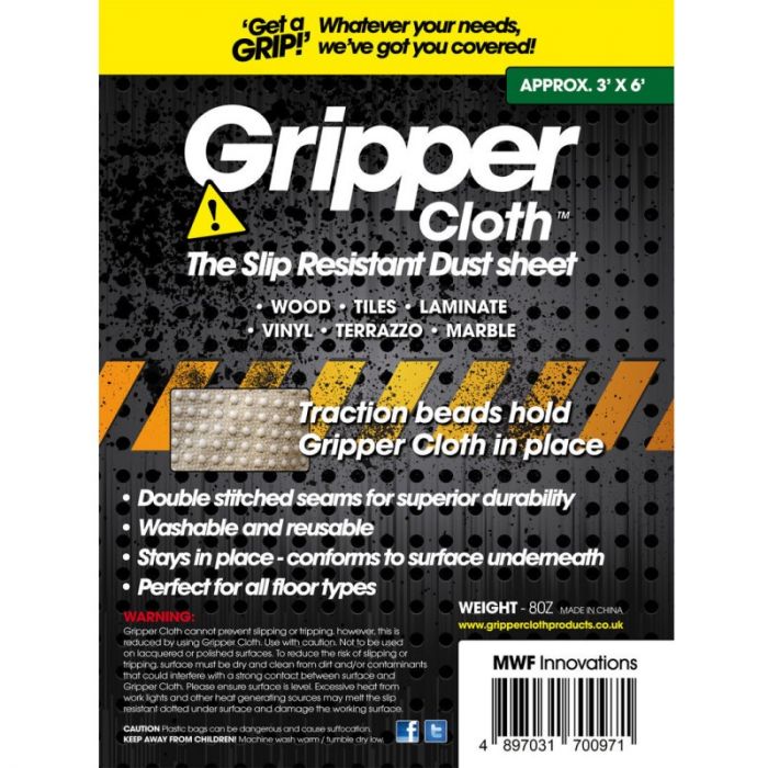 Gripper Cloth Slip Resistant Dust Sheets