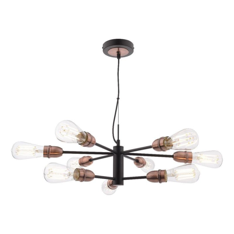 Pagazzi Gustave 9 Light Pendant Light Black & Copper