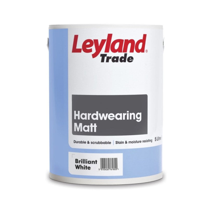 Leyland Trade Hardwearing Matt Paint - Brilliant White