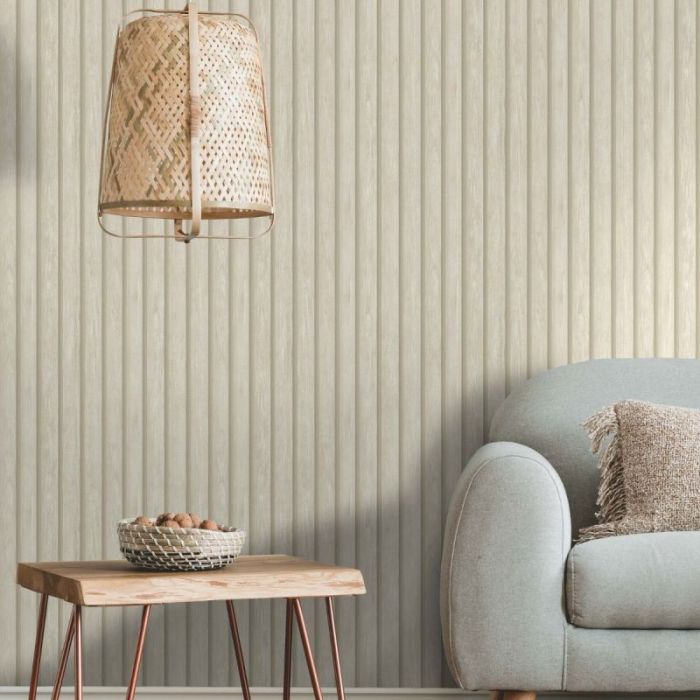 Wooden Slat Panelled Wallpaper