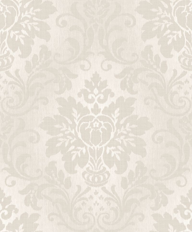 Fabric Damask Glitter Wallpaper Taupe