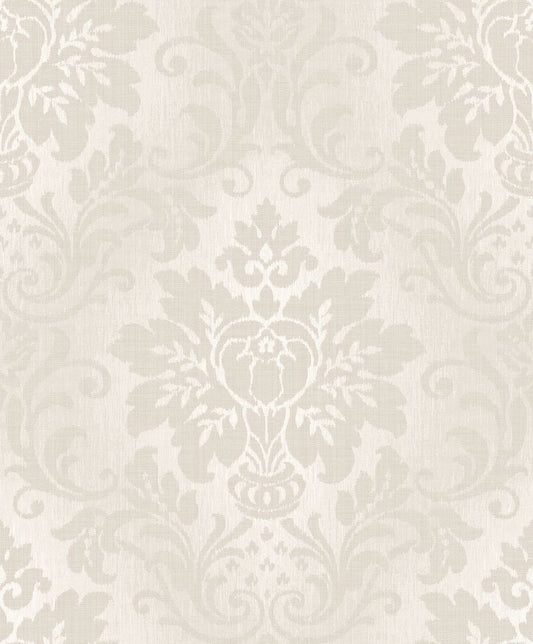 Fabric Damask Glitter Wallpaper Taupe