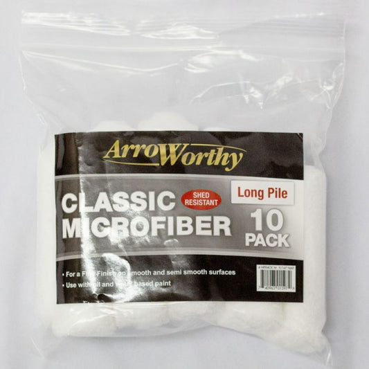 Arroworthy Classic Microfiber 4" 9/16" Mini Rod Style Roller Sleeve Long Pile (Pack of 10)