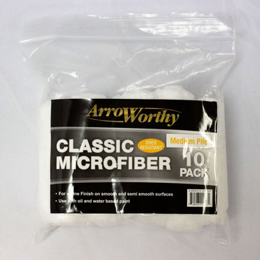 Arroworthy Classic Microfiber 4" 3/8" Mini Rod Style Roller Sleeve Medium Pile (Pack of 10)