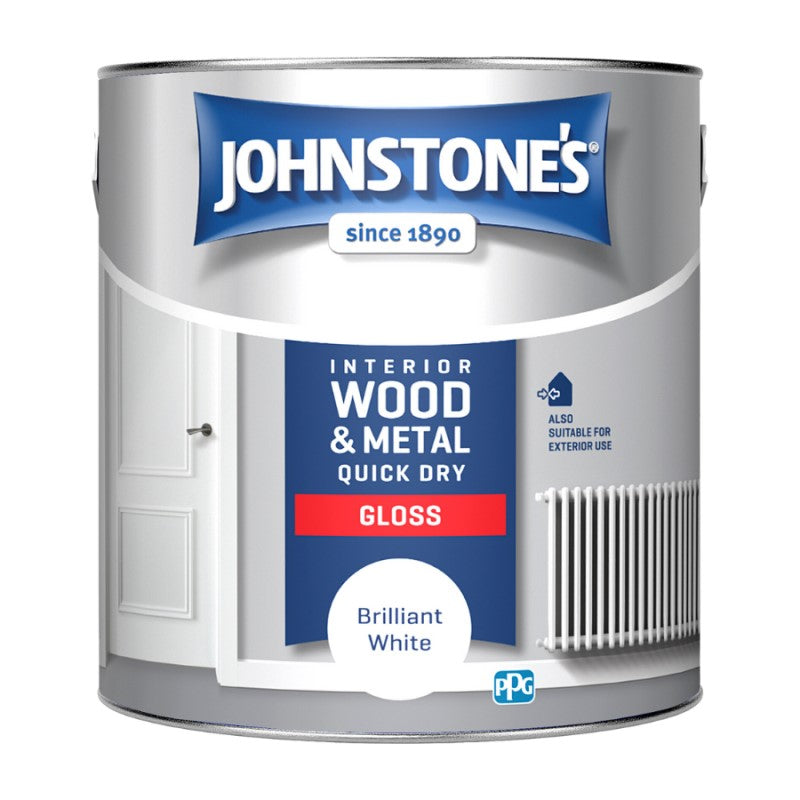 Johnstone's Interior Wood & Metal Quick Dry Gloss - Brilliant White