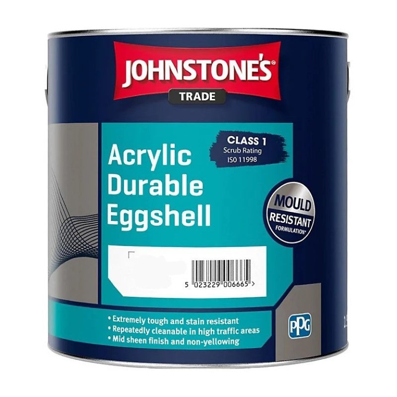 Johnstones Trade Acrylic Durable Eggshell- Designer Colour Match Paint - Drab 5L