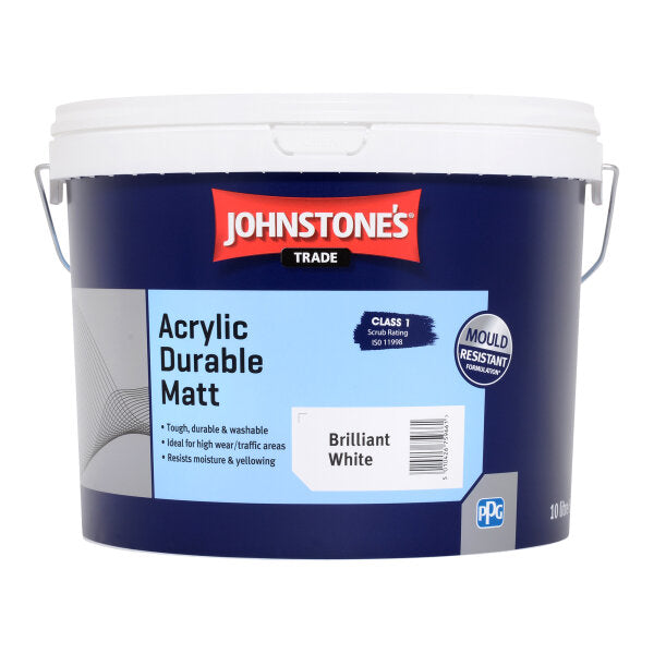 Johnstone's Trade Acrylic Durable Matt Paint - Brilliant White