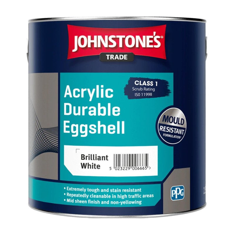 Johnstone's Trade Acrylic Durable Eggshell - Brilliant White