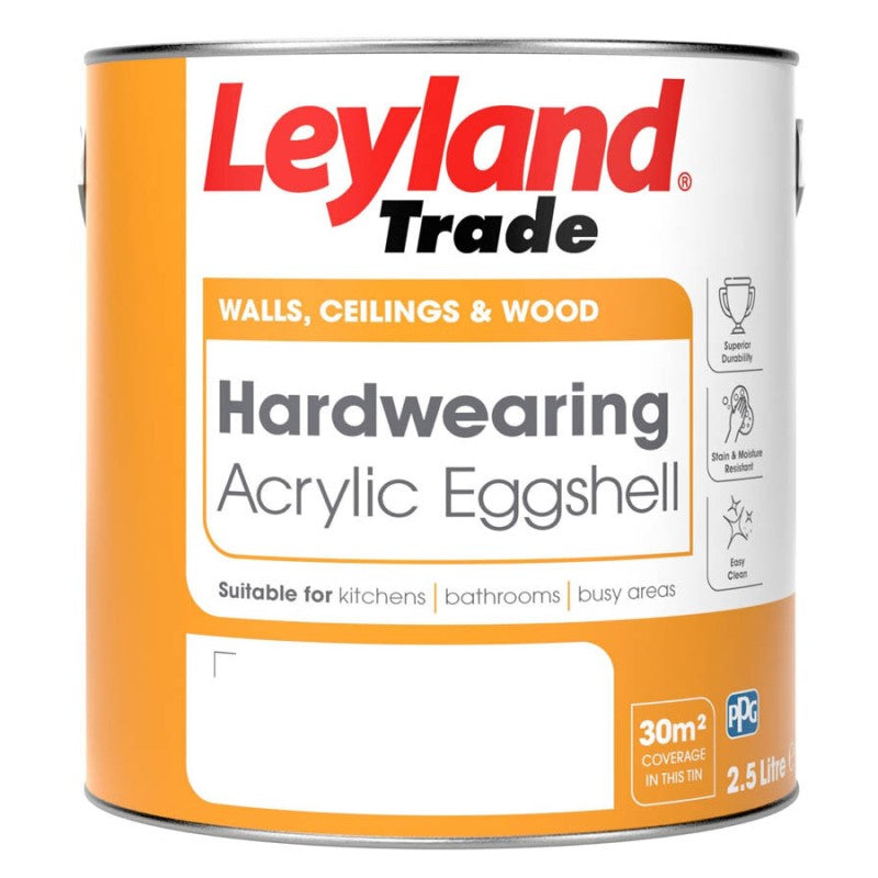 Leyland Trade Hardwearing Acrylic Eggshell - Designer Colour Match Paint - Black Olive 2.5L