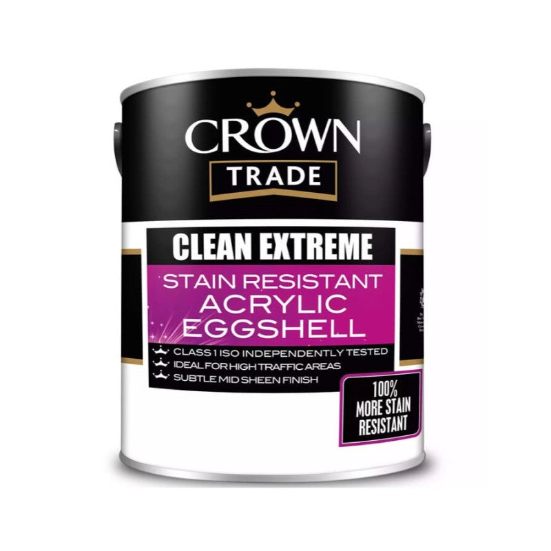 Crown Trade Clean Extreme Stain Resistant Acrylic Eggshell - Colour Match