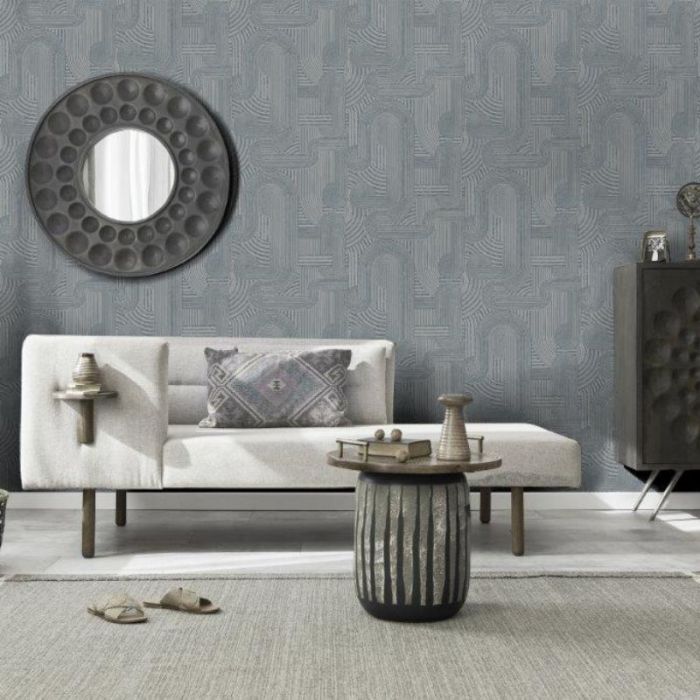 Macrame Geometric Metallic Wallpaper