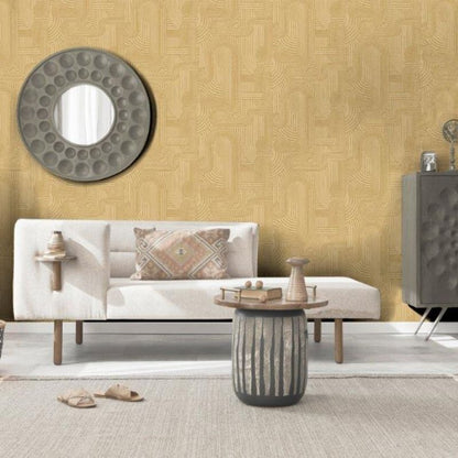 Macrame Geometric Metallic Wallpaper