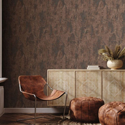 Metallic Industrial Textured Wallpaper