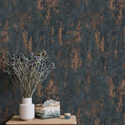 Metallic Industrial Textured Wallpaper