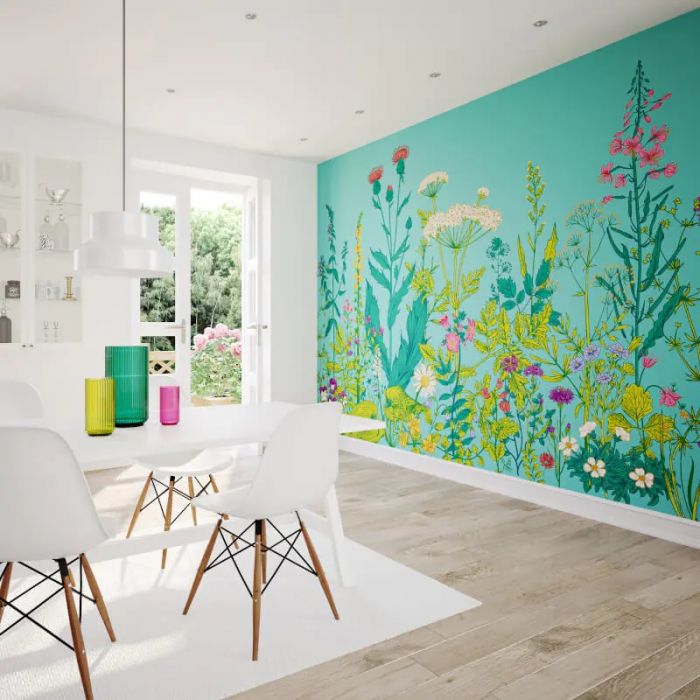 Origin Botanical Fleur Wall Mural Peacock