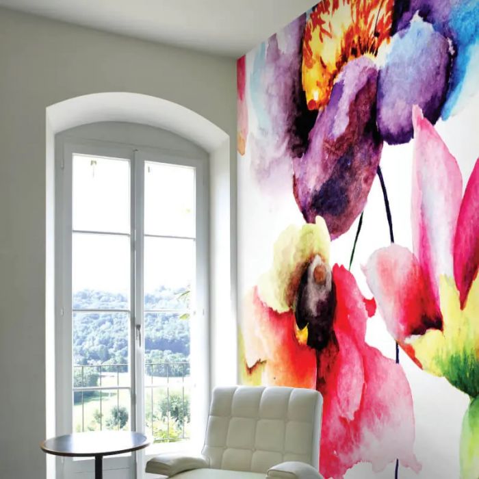 Origin Watercolour Flora Wall Mural Multi Bright