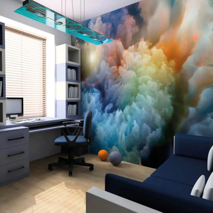 Origin Moody Clouds Wall Mural Multi