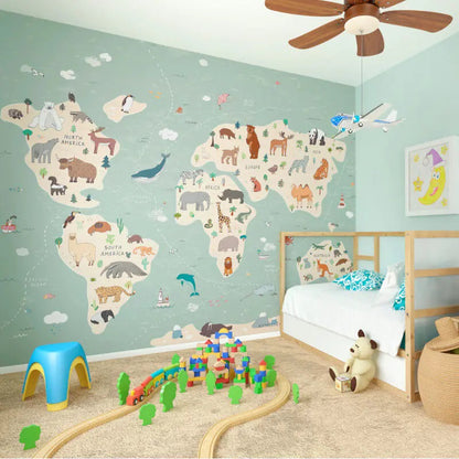 Origin Children's World Map Wall Mural Multi