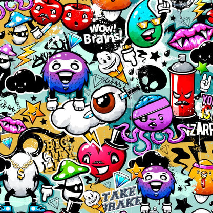 Origin Graffiti Monster Wall Mural Multi