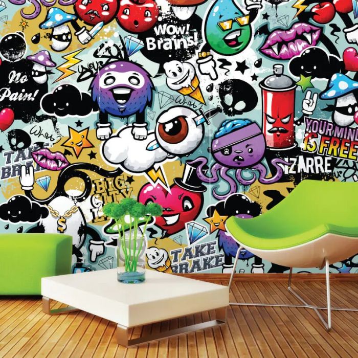 Origin Graffiti Monster Wall Mural Multi