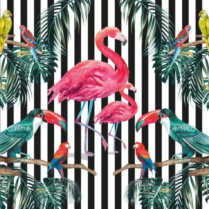 Origin Flamingo Stripe Wall Mural Multi