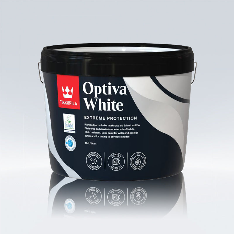 Tikkurila Optiva White Scrubbable Matt for Walls & Ceilings