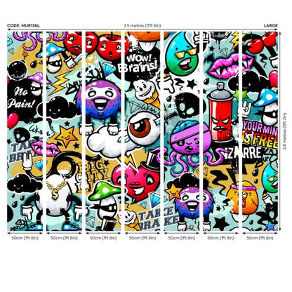 Origin Graffiti Monster Wall Mural Multi