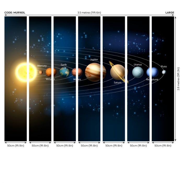 Origin Planets Wall Mural Multi