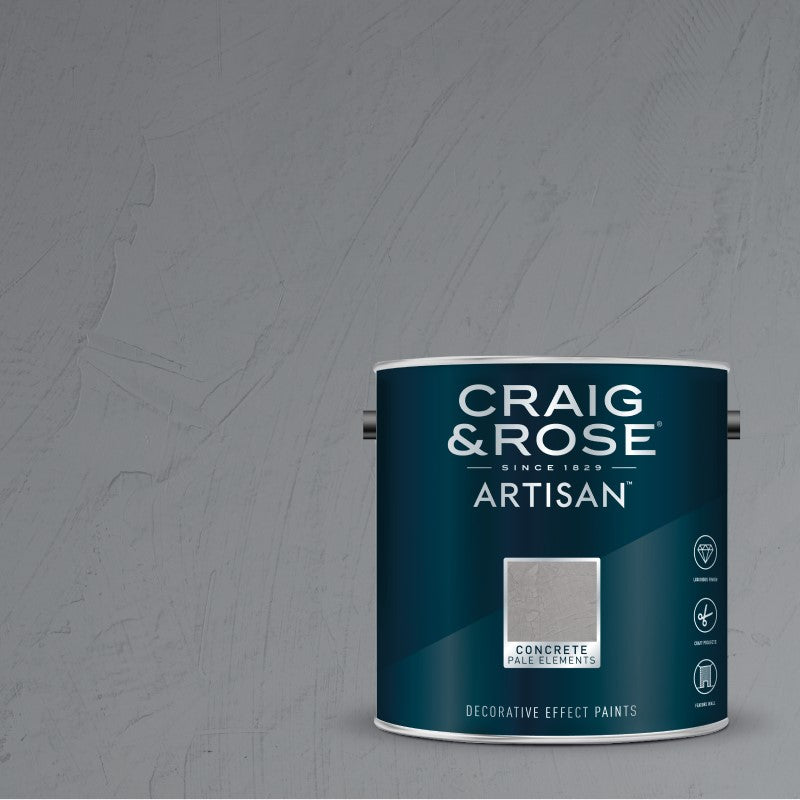 Craig & Rose Artisan Concrete Effect Paint - Pale Elements 2.5L