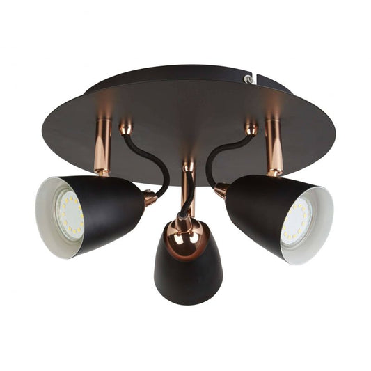 Pagazzi Petra 3 light Spotlight Plate Black & Brass