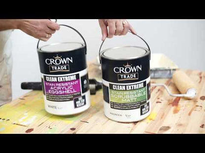 Crown Trade Clean Extreme Stain Resistant Acrylic Eggshell - White