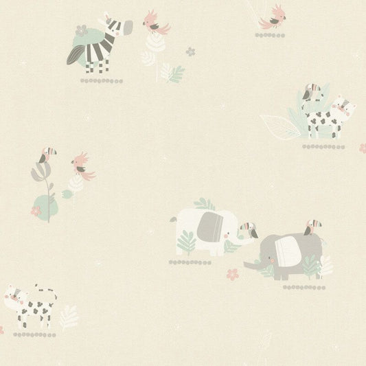 Rasch Bambino Elephant and Friends Wallpaper