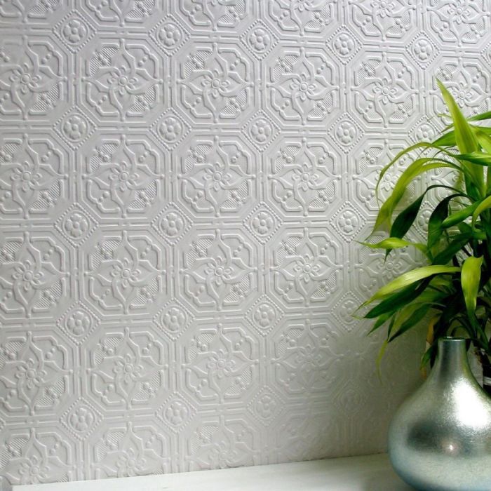 Anaglypta Original Derby Wallpaper White