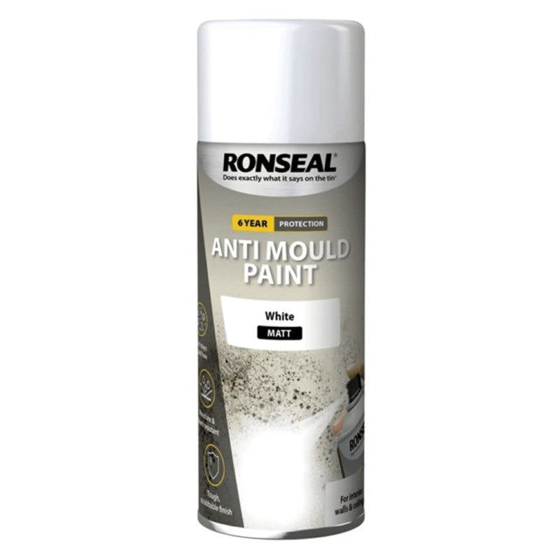 Ronseal Anti Mould Spray Paint Aerosol - White 400ml