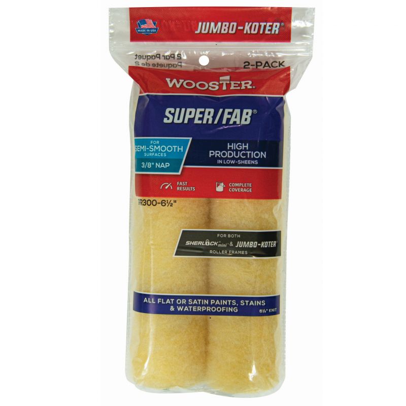 Wooster Jumbo-Koter Super/Fab Roller 3/8" Nap 2 Pack - 6 1/2"