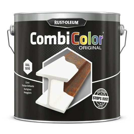 Rust-Oleum CombiColor Original Metal Paint - Satin - RAL 9010 White 2.5L