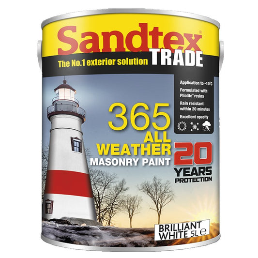 Sandtex Trade 365 All Weather Smooth Masonry Paint - Brilliant White