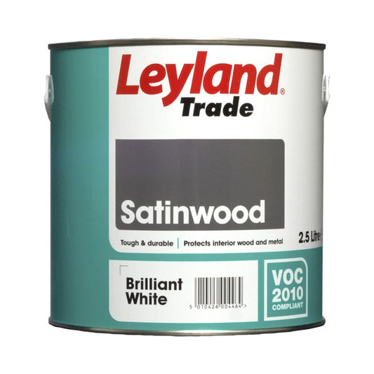 Leyland Trade Satinwood Paint - Brilliant White