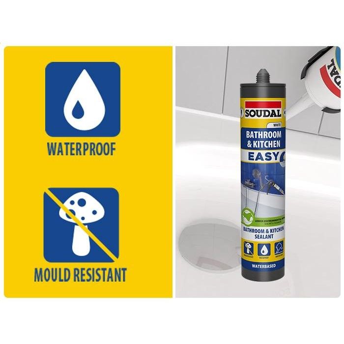 Soudal Bathroom & Kitchen Easy Sealant - White - 290ml