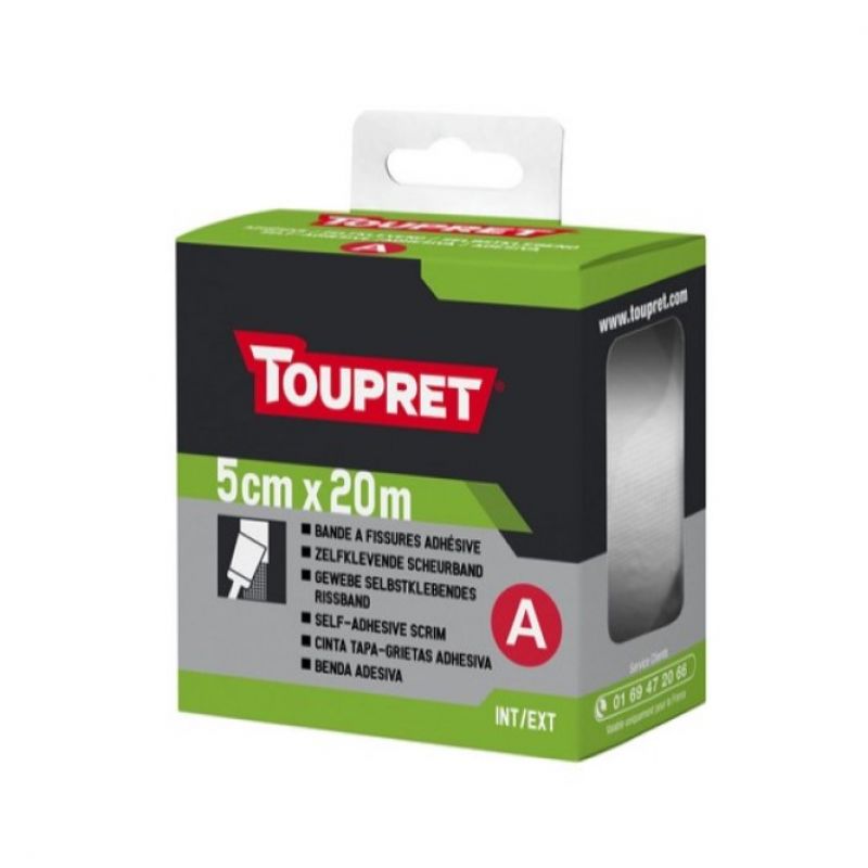 Toupret Self-Adhesive Scrim Tape for Cracks - 20mx5cm