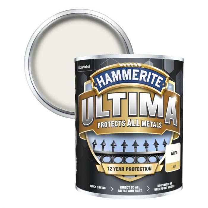 Hammerite Ultima Smooth Metal Paint - Dark Grey 750ml